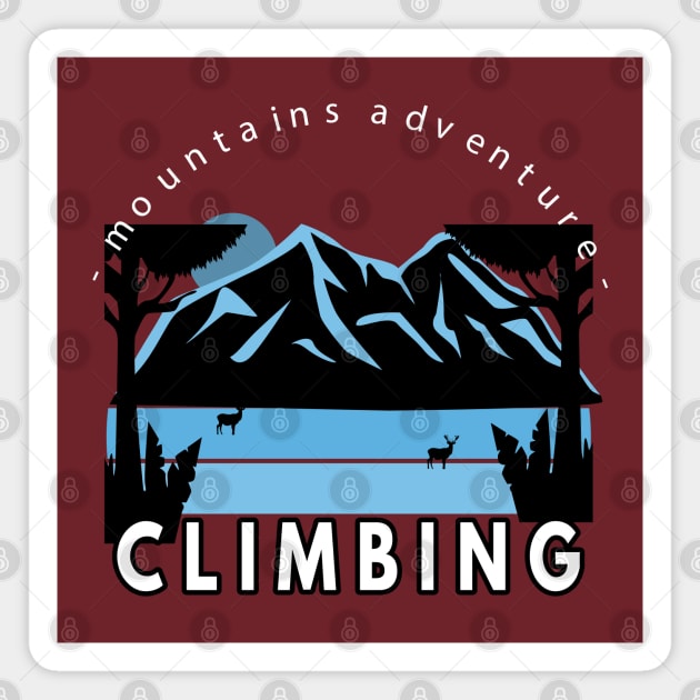 Mountain adventure climbing Magnet by Mako Design 